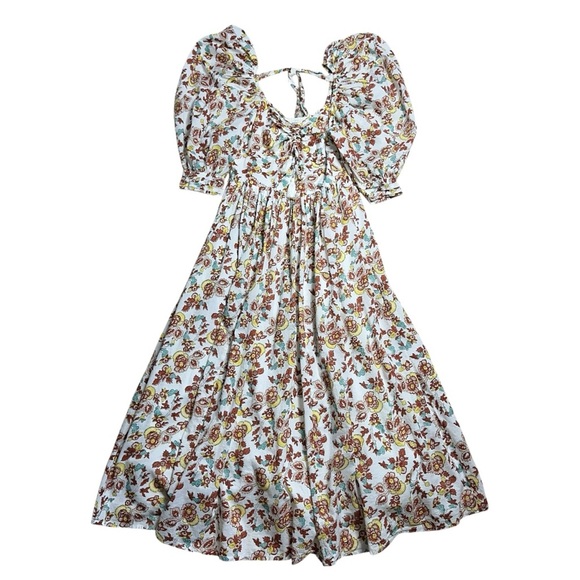 Cleobella Floral Print Puff Sleeve A-Line Maxi Dress Women’s S - Picture 1 of 8